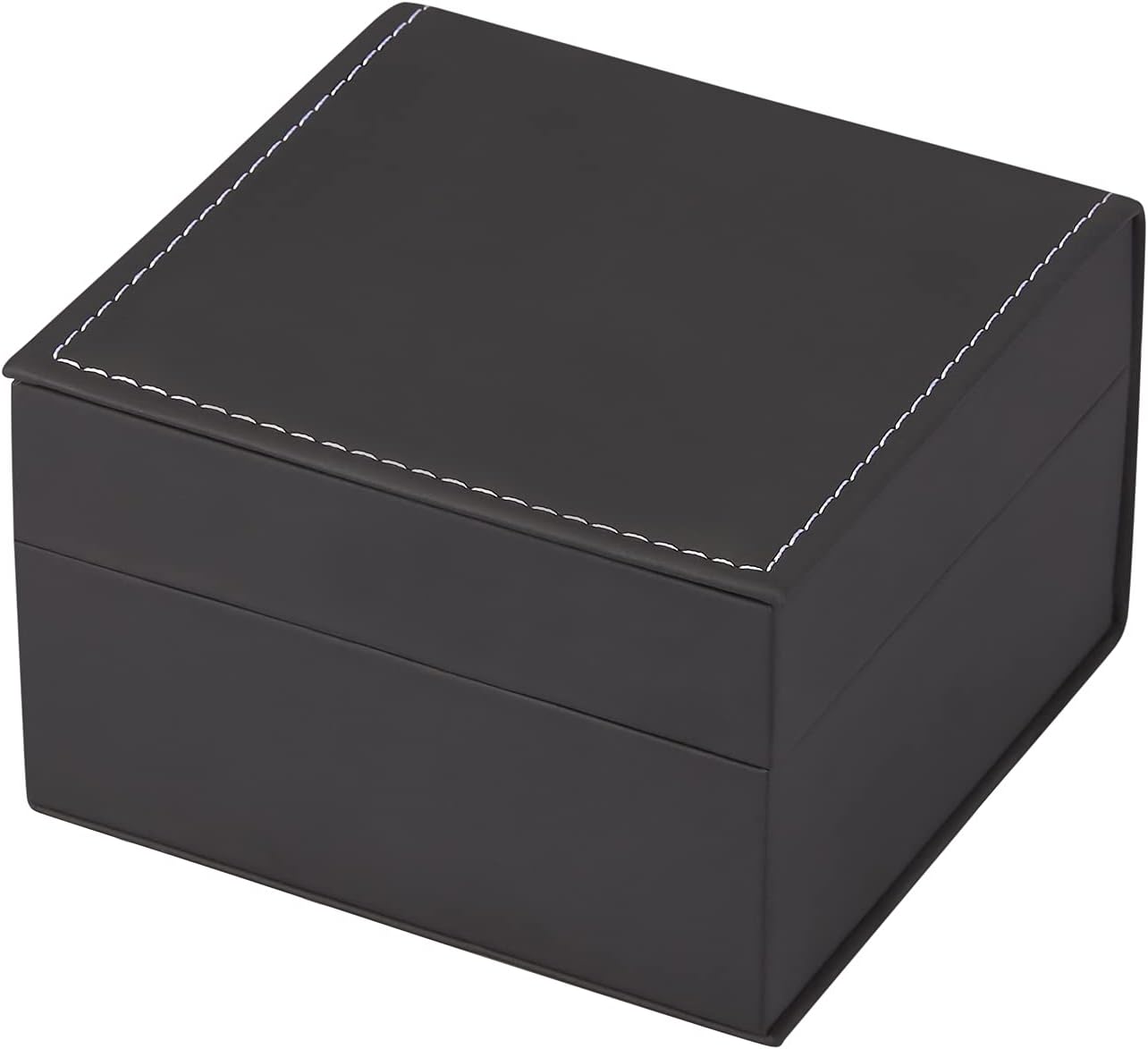 Black Single Watch Gift Box with Pillow PU Leather Wristwatch Display Case Organizer for Men
