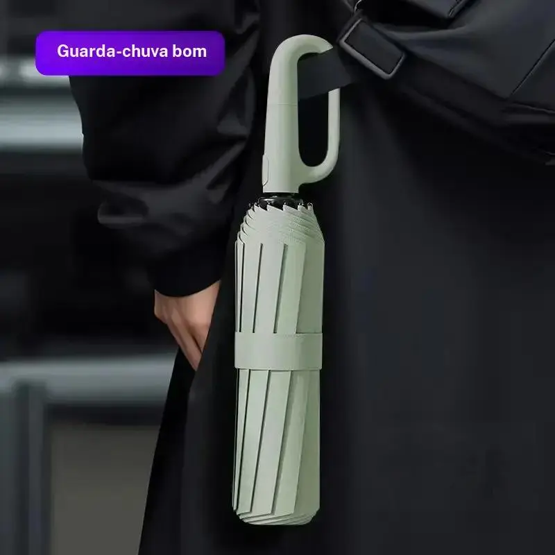 Unisex Portable Folding Leisure Umbrella Family Value Set — Featuring a dual-rib structure and a creative ring handle for easy hanging; windproof and rainproof; automatic open/close mechanism; 4-piece set.