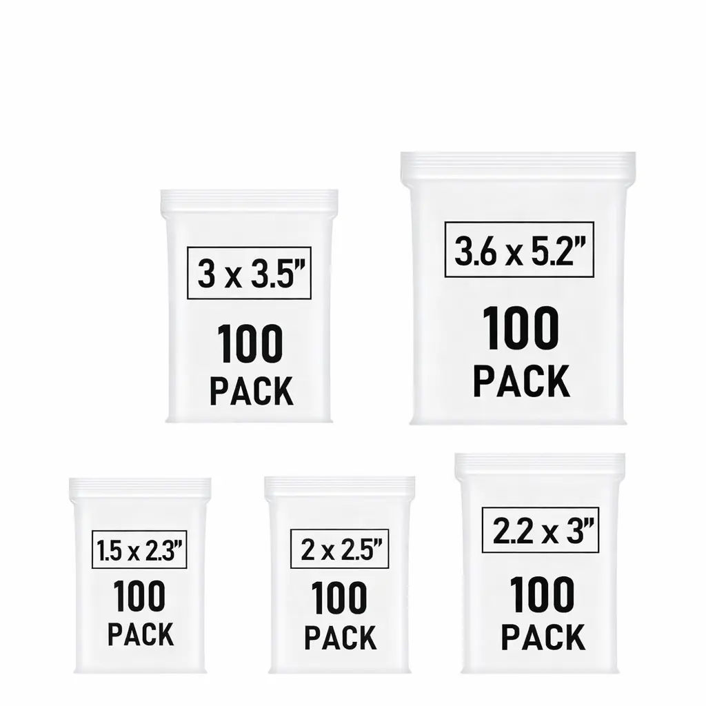 500 Pcs Small Plastic Bags, Small Bag, Mini Baggies, Jewelry Bag Clear Plastic, 5 Assorted Sizes, Resealable Poly Bags for Pill, Storage, Candy, Packaging