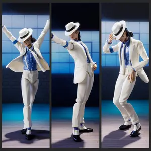 Articulated Pop Icon Figure, Moonwalk Pose Collectible Model, Action Figure with Movable Joints, Dance Pose Display Toy, Boxed Collectible, Retro Music Legend Figurine, Kids & Fan Gift