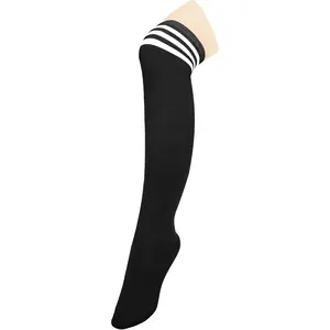 Extra Long Thigh High Socks Striped Over Casual Knee High Socks Halloween Christmas Warmer Long Stocking for Women