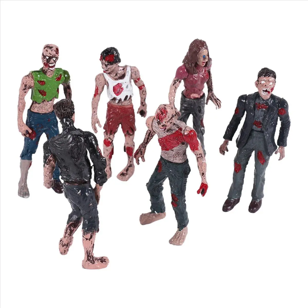 6Pcs/Lot 10CM the Walking Dead Zombie Action Figures Toys Movie Characters Action Zombie Figures Kids Toy