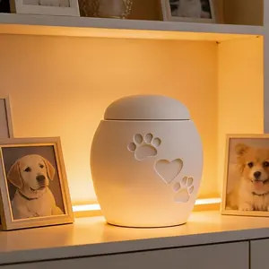 Pet Ash Urn Memorial Container Cat And Dog Ash Storage Box Memorial Keepsake Pet Hair And Tooth Remembrance Burial Supplies, 3D Printed Creative Pet Ash Urn Dog Memorial Urn Modern Minimalist Design