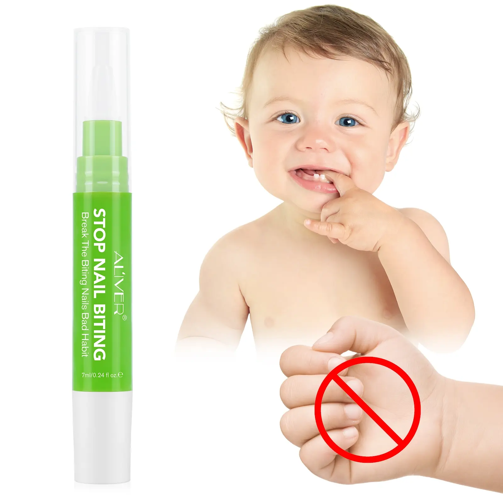 Elaimei Bitter Nail Polish 7ML, Nail Care Liquid, Bitter Taste Anti-Bite Pen with Plant Extracts, Safe and Gentle for Finger Biting Prevention