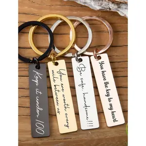 Custom Personalised Key Ring Keychain Engraved Metal Keychain Birthday Keyring Drive Keychain With Name Stainless Keychain Men Key Fob, Engraved, Stainless, Unisex, Casual, Custom, Customized, Ideal Gifts For Her, Her, Boyfriend, Girlfriend, Family, Frien