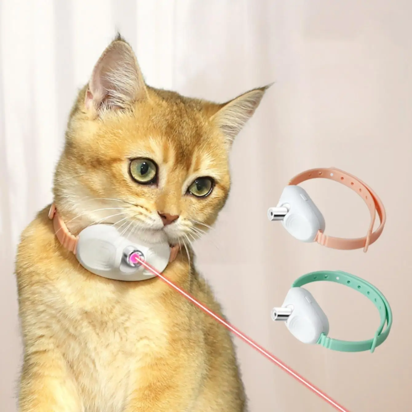 Rechargeable Laser Cat Collar Toy, 1 Count Automatic Cat Teaser Toy with Adjustable Length, Self-entertainment Cat Teaser Toys, Interactive Cat Toy