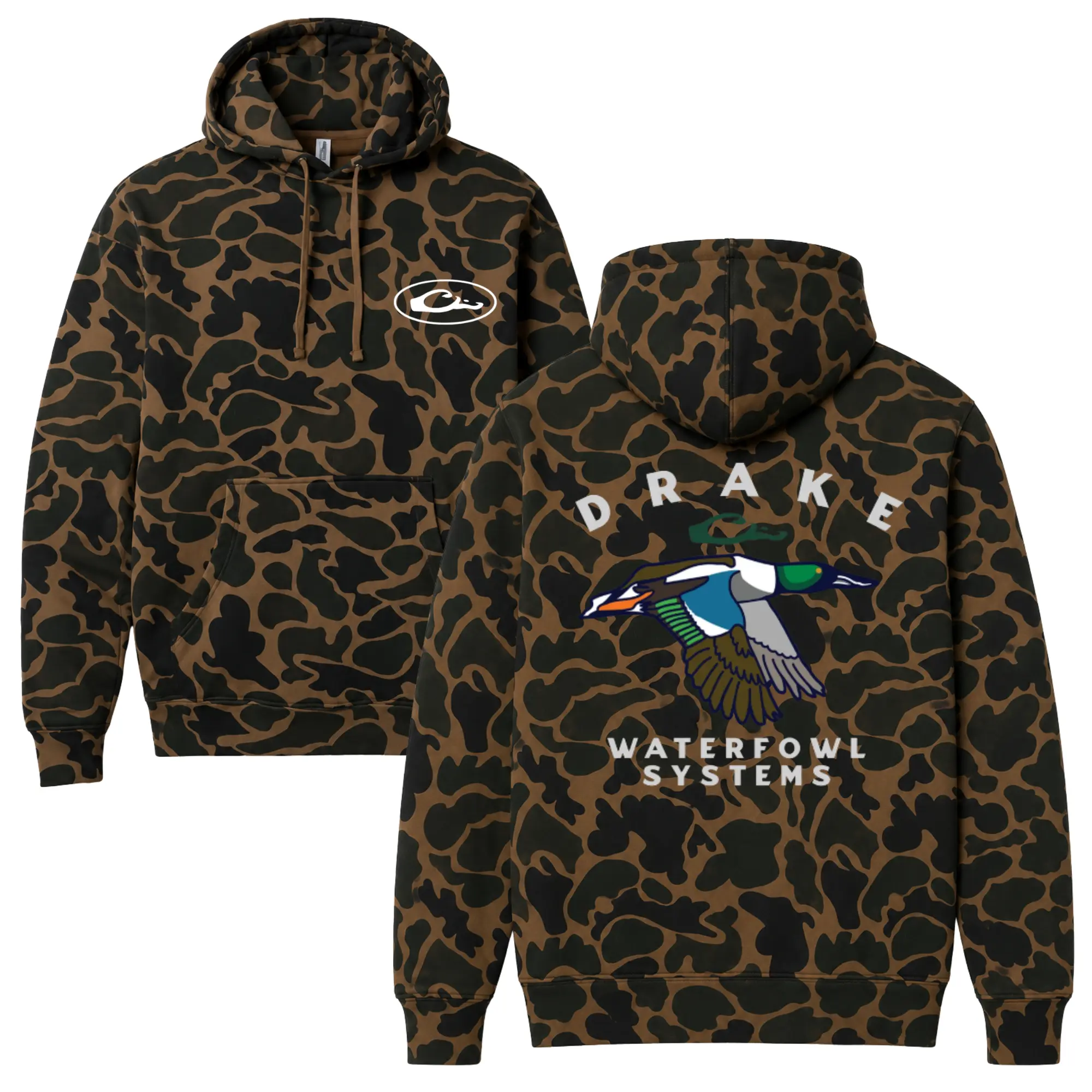 Drake Waterfowl Hunting Camo Hoodie - Vintage Duck Camo Hoodie Pullover For Men And Women, Duck Camo Shirt, Camo Hoodie, Camo Shirt, Gift For Men