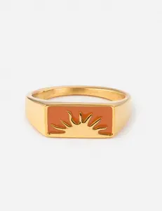 Sunrise Rectangular Signet Ring