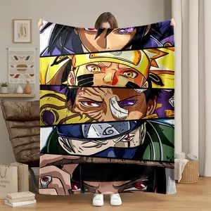 Naruto Themed Flannel Blanket, High-Quality Print, Warm and Cozy, Perfect for Anime Fans, Home Decor, Bedroom Use, Daily Cover, Flannel Throw Blanket, Soft Comfy Blanket