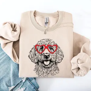 Goldendoodle, Pet, Dog Breed, Valentine's Sweatshirt, Crew Neck, Women's, Crewneck, Valentine's Day, Love, Heart, Cupid