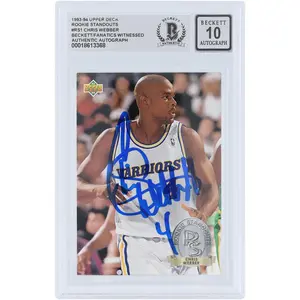 Chris Webber Golden State Warriors Autographed 1993-94 Upper Deck Rookie Standouts #RS1 Beckett Fanatics Witnessed Authenticated 10 Rookie Card - Fanatics Authentic Certified