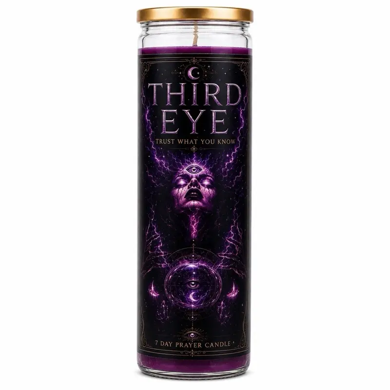 Third Eye Prayer Candle | Intuition, Clarity & Spiritual Insight | 7 Day Intention Candle