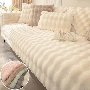 Luxury Plush Sofa Cover, Soft Sofa Protector, Ultra-Soft Faux Fur Couch Cover, Pet-Friendly Non-Slip & Machine Washable, Anti-Scratch Throw, Fits 1/2/3/4-Seater & L-Shape Sectional, Armrest/Backrest Pieces, All-Season Living Room Decor