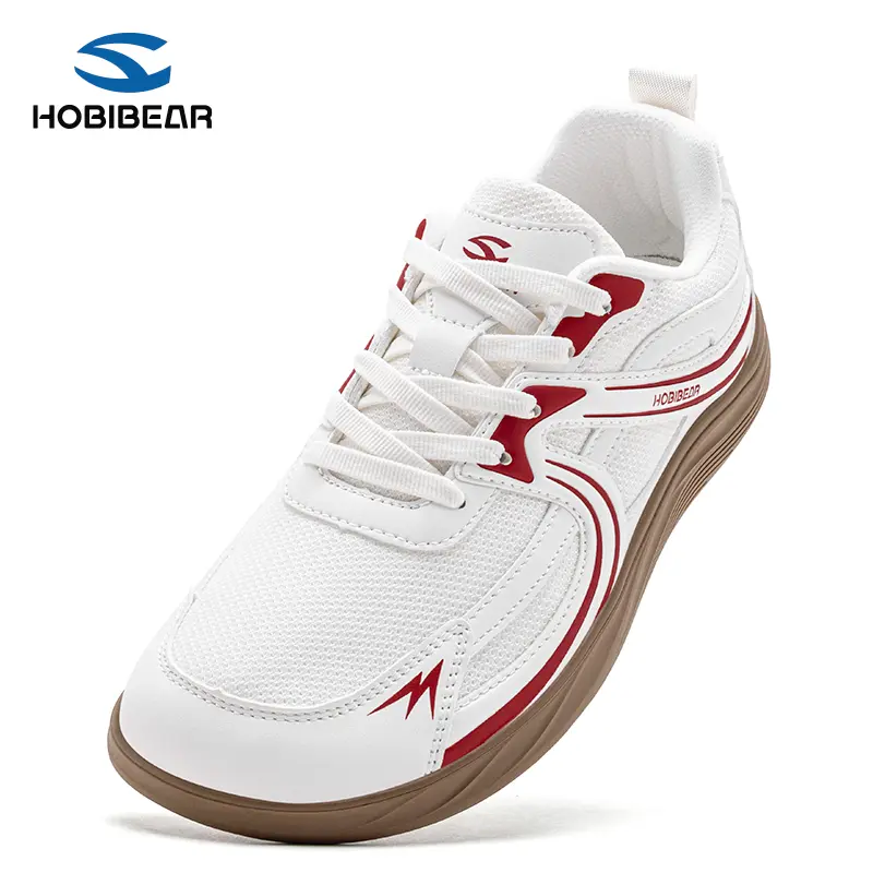 HOBIBEAR Women's Casual Lace-Up Barefoot Sneakers - Wide Toe Box, Lightweight, Rubber Sole, Mesh Fabric Athletic Outdoor Shoes, Athletic Casual