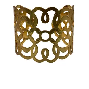 Brighton Gold-Tone Filigree Cuff Bracelet 6.25”Diameter Openwork Design Lightweight & Elegant Jewelry Accessory
