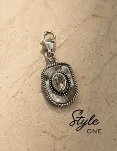 Female Alloy Cowboy Hat Charm, Fashion Costume Jewelry Accessory for Charms & Pendants Collections