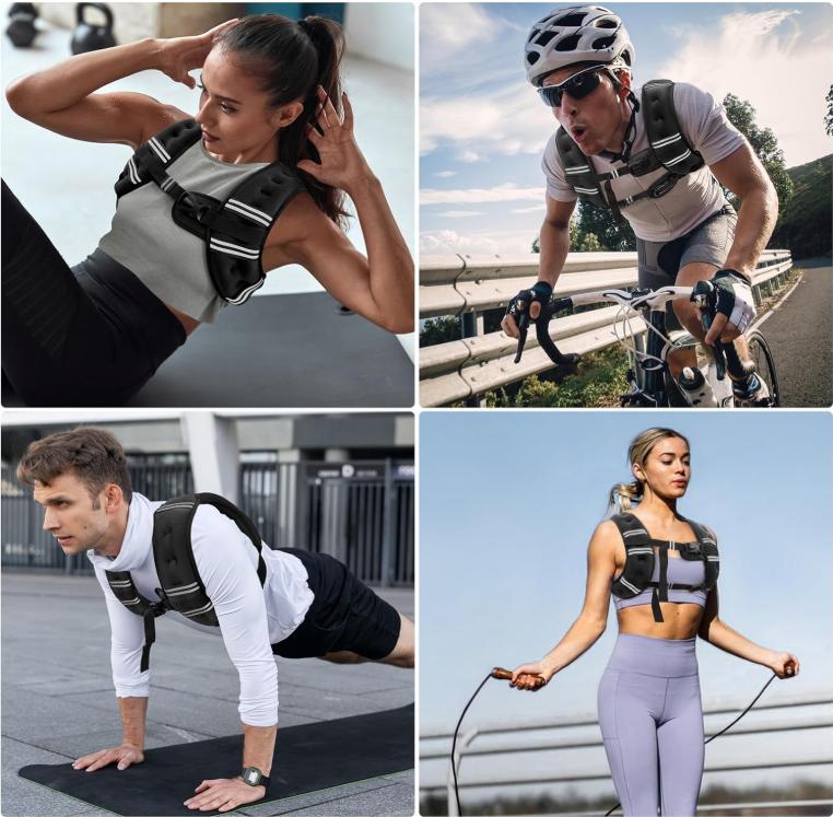 Weighted Vest for Women & Men with Reflective Stripe & Adjustable Buckle, Comfortable & Durable Vest for Walking, Running & Training