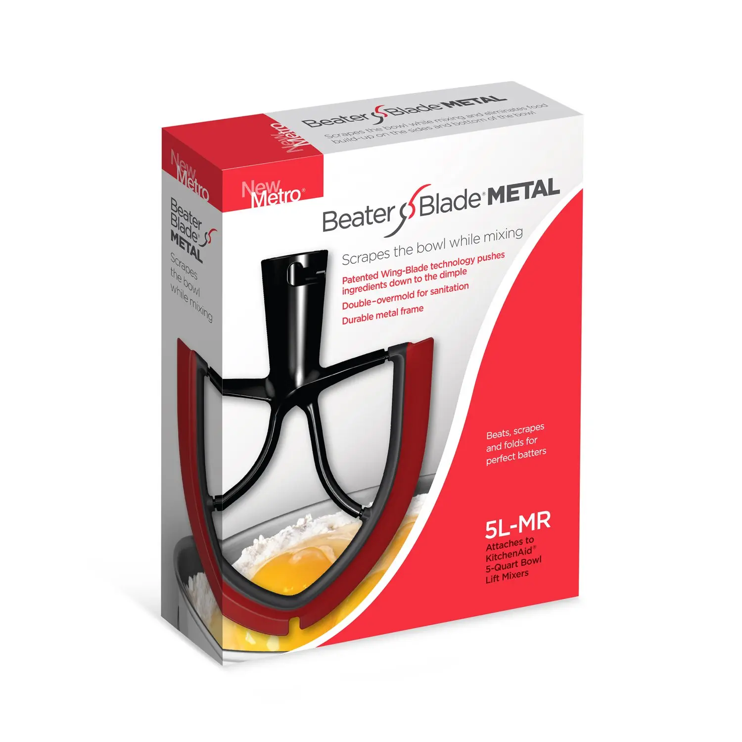 Beater Blade 5L-MR Compatible with 5Qt K5A/K5SS style Bowl Raise KitchenAid Mixer.