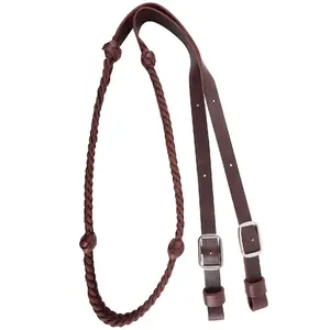 Martin Saddlery Braided 5-Strand Barrel Rein with Knots 7/8" Thick Buckle Ends