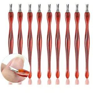 Stainless Steel Cuticle Trimmer, 2/5/10pcs Random Color Nail Care Set, Comfortable Handles Cuticle Pusher, Manicure & Pedicure Tool for Home & Salon Use