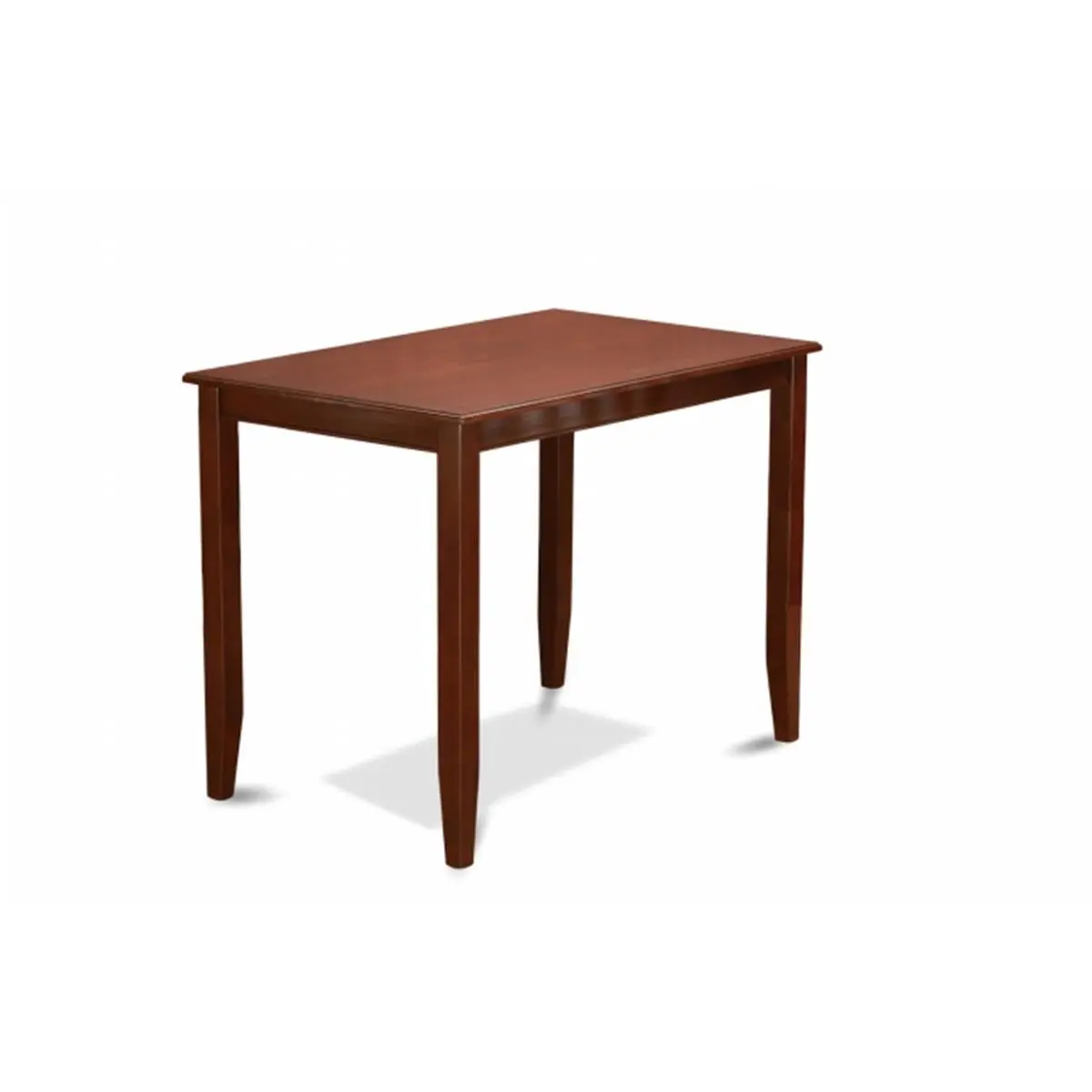 East West Furniture Buckland Rectangle Counter Height Dining Table - 30 x 48 in., Warm Mahogany Wooden Tabletop, Modern Home Bar, Transition Edges, Plenty of Leg Room, Seats 2-4 People