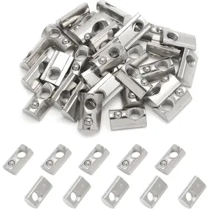 30Pcs M8 Spring T Nuts for 4040 Series 8mm Slot Aluminum Extrusion Profile - Half Round Roll-in Tee Slot Nuts for 3D Printer CNC Router