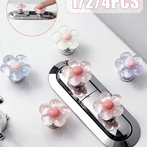 Cute Flower Shaped Toilet Button, Multi-Color, Creative Decorative Bathroom Accessory, Suitable for Nail Salons and Home Bathrooms (multiple Styles Available)