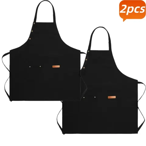 Durable 2 Piece Multi-Functional Apron, with 3 Pockets, Adjustable, Kitchen/interest Activities (handmade/baking), Kitchen Cooking Aprons