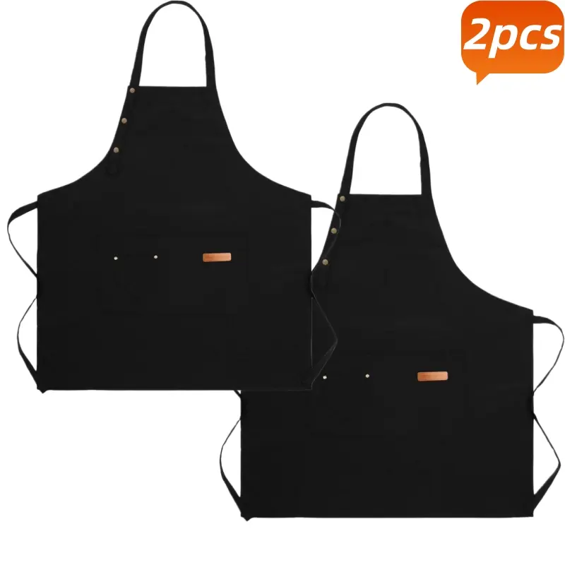 Durable 2 Piece Multi-Functional Apron, with 3 Pockets, Adjustable, Kitchen/interest Activities (handmade/baking), Kitchen Cooking Aprons