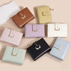 Baellerry Luxury Women's Zipper Short Wallet Fashion Card Holder Female Purse with Coin Pocket And Photo Slot in Mint Green