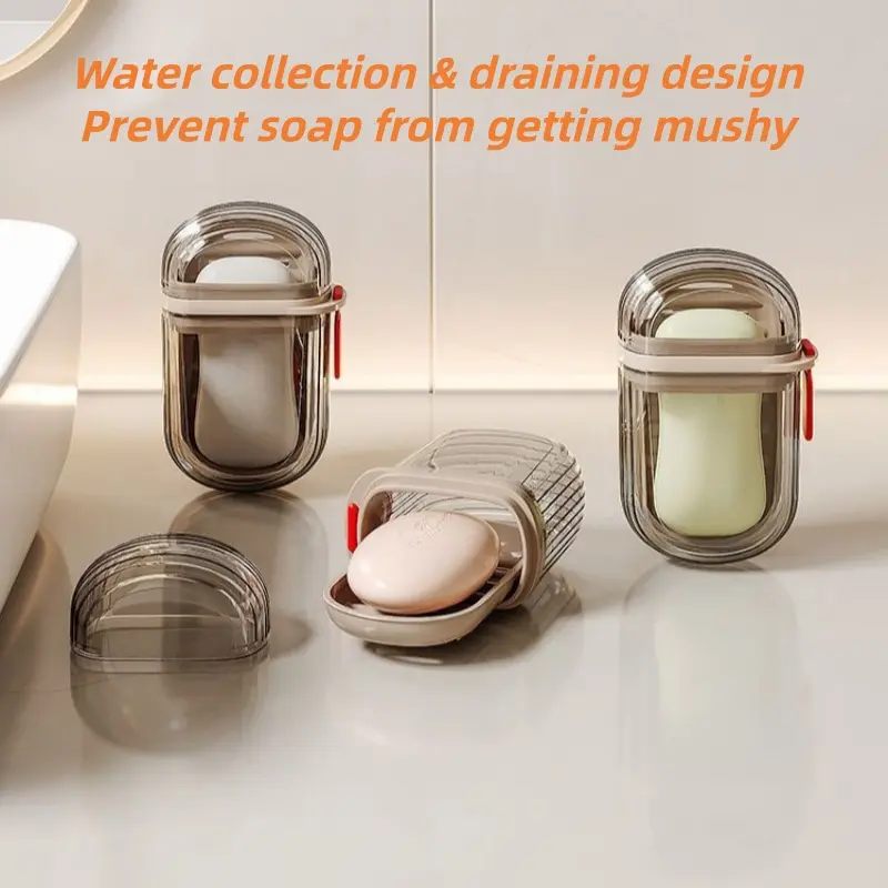 Transparent Leakproof Travel Soap Case with Lid, Portable Bar Soap Holder for Travel, Bathroom, Shower, Gym, School, Camping, Vacation & Outdoor Use-MM1