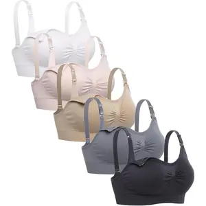 Womens Seamless Nursing Bra Sleeping Maternity Bralette for Breastfeeding Pack of 3