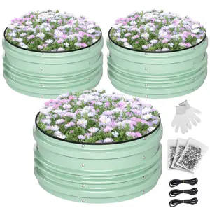 #JumpstartSale WORKPRO 3-Pack 2x2x1ft Galvanized Raised Garden Bed Set, Rust & Corrosion Protection, Easy Assembly, Safe Edge, Ideal for Vegetables & Flowers