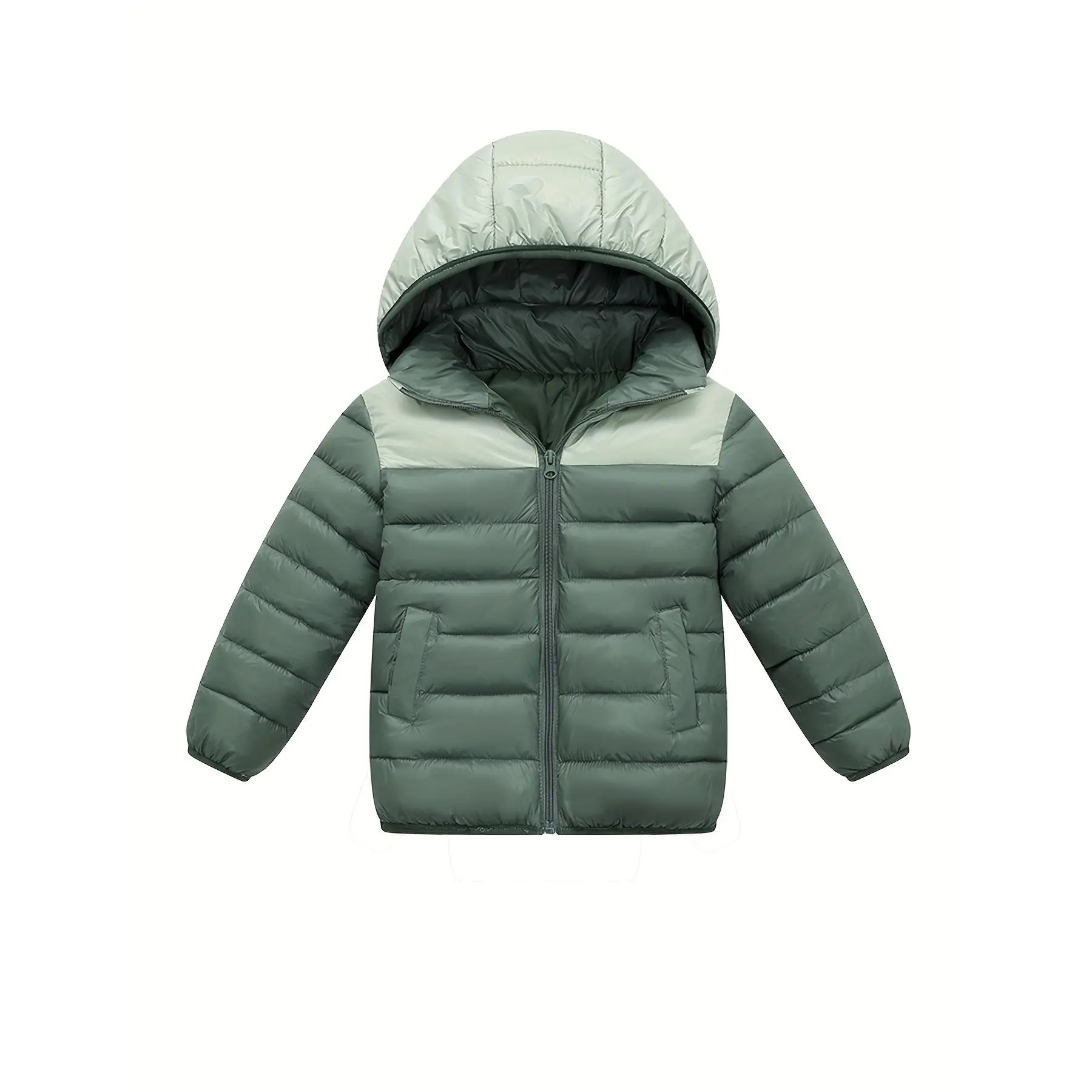 FriendMily Boys' Lightweight Hooded Jacket - Beige Winter Coat with Hood, Warm Polyester-Filled Outerwear, Easy Button Closure, School, Playdates & Everyday Cold Weather - Autumn/Winter Clothing Kids, Kids Outdoor Wear, Modern Kids Fashion, Durabl