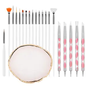21Pack Nail Art Tool Set, Dotting Tools, Dust Brush,Striping Brushes for Long Lines, Drawing Pen For Gel Polish Design supply Manicuretools - Home Improvement.