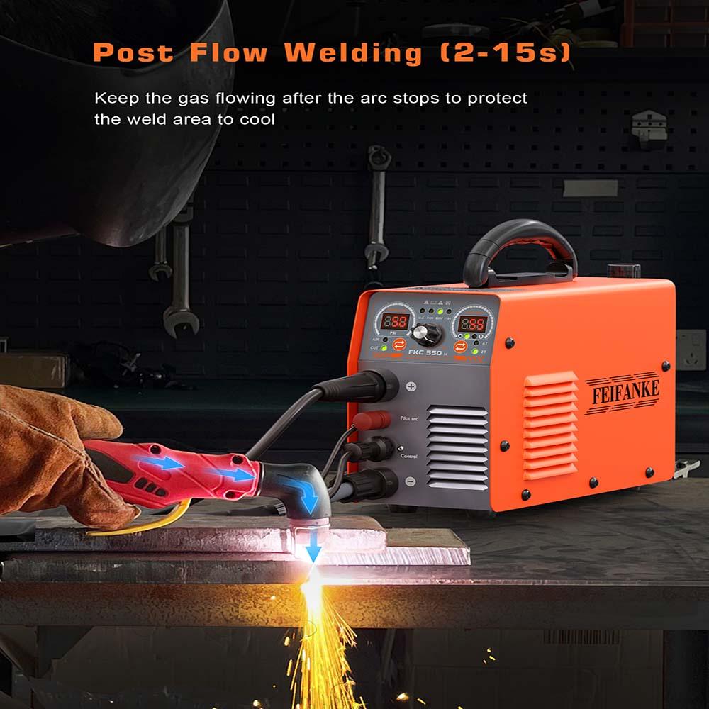 FAIFANNKE 55A Plasma Cutter, Dual Voltage 110V/220V, High-Frequency Non-Touch Pilot ARC Plasma Cutting Machine, 3/4" Max Cut, 1/2"Clean Cut, 2T/4T, Post Flow Cooling, Best for Beginner Visit the FEIFANKE Store