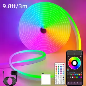 Led Neon Rope Lights with Control With App/44key Remote, IP67 Waterproof, Multiple Modes, Music Sync Game Strip Lights for Indoor and Outdoor Decor