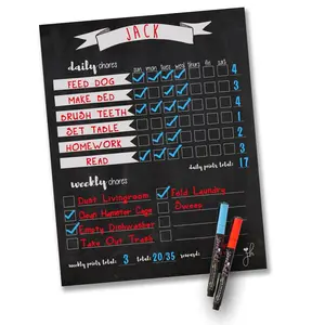 Magnetic Single Chore Chart with Markers- Chalkboard Design