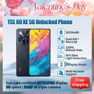 TCL 60 XE NXTPAPER 5G Cell Phone 128GB Unlocked Android Smartphone 6.8" 120Hz Paper-Like Display Anti-Glare Low Blue Light AI Features 5010mAh Battery 8GB RAM + 8GB Expansion Space Blue