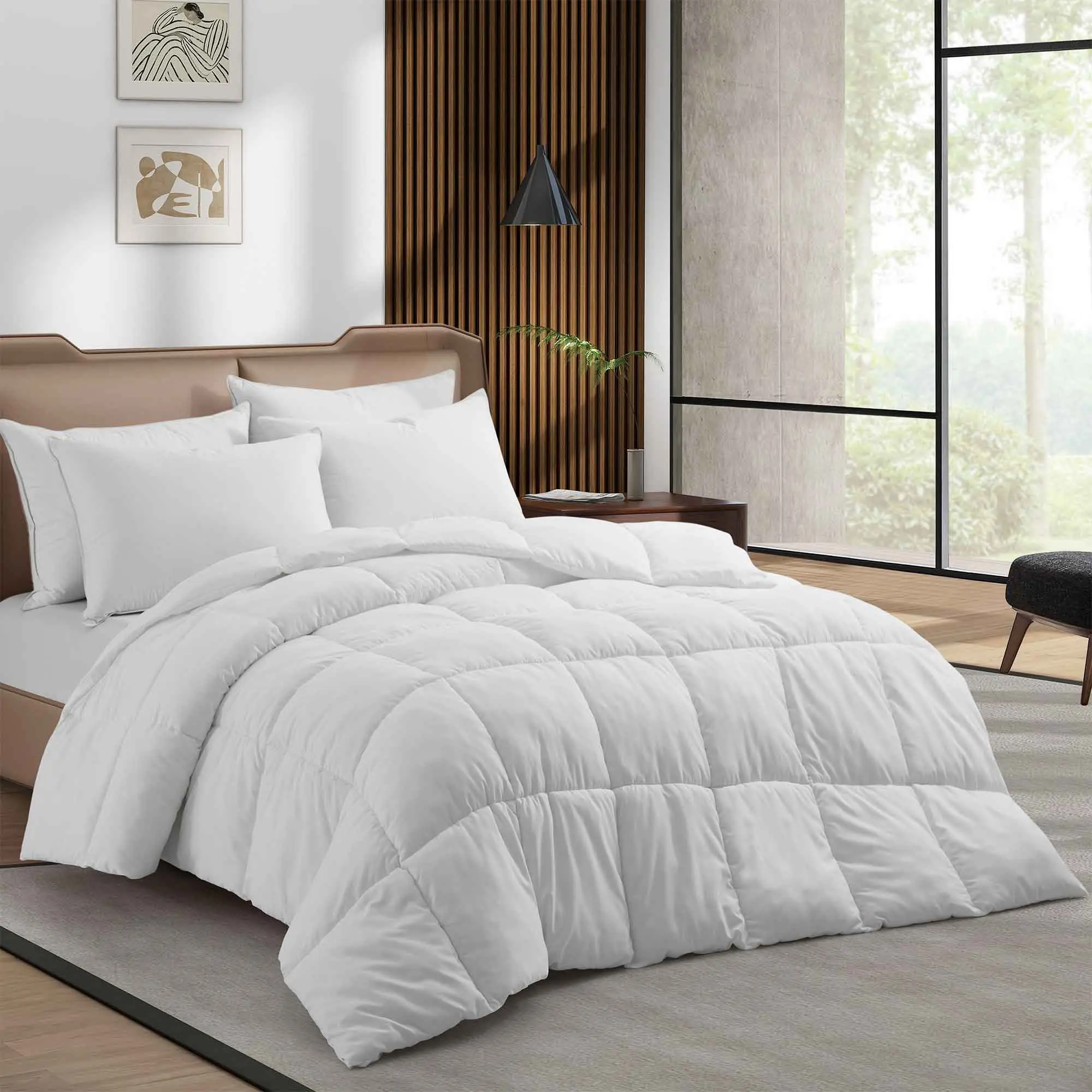PEACE NEST Fluffy Duvet Insert - Ultra Soft Microfibre Polyester Comforter, Machine Washable Duvet, Lightweight All-Season Breathable Quilt with 4 Corner Tabs (Twin, Full, Queen, King Sizes)