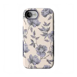 Casely iPhone 17e Case | Ink & Iris | Vintage Floral | Bold Protective Design | Compatible with MagSafe