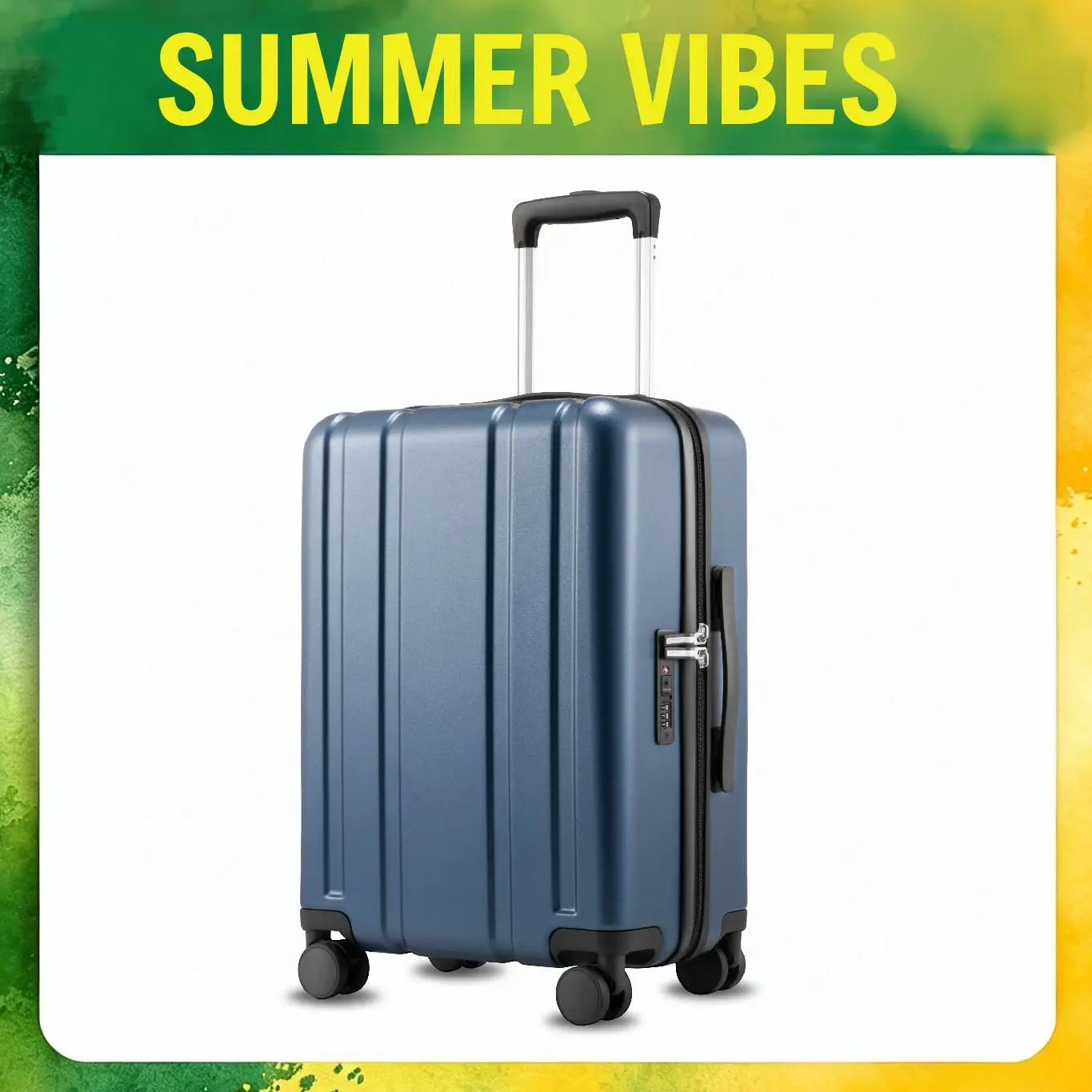 LUGGEX 20/28 Inch Luggage,  100% PC Hard Shell Travel Suitcase with Smooth Spinner Wheels, TSA Lock, summervibes EX-Core tiktokshopbacktoschool