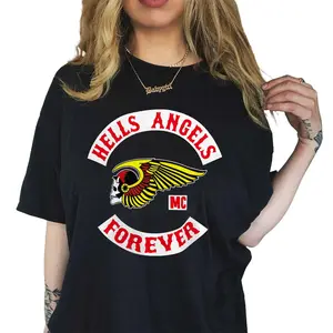 Hells Angels MC Forever Unisex Graphic Print T Shirt Gift for Birthday Full Size Full Color Top Womenswear New Arrival