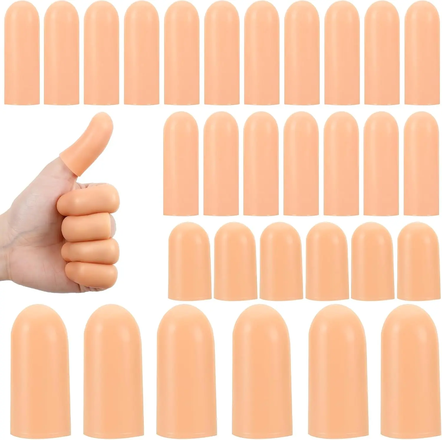 Gel Finger Cots, Silicone Finger Protectors, Reusable Finger Covers Soft Thumb Sleeve High Elastic Fingertip Bandages for Wounds Cracked Skin Blisters Calluses (Multi-Size)