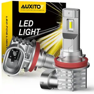 AUXITO H11/H9/H8/9145/H10/9140/9045/9005 HB3/9006 HB4 LED Fog Light Bulb Fanless, 40W 6000LM High Brightness LED Headlight , 6500K Cool White,3000K Amber Yellow,CSP LED Chips Fog Lamps Replacement for Cars, Play and Plug (Pack of 2)
