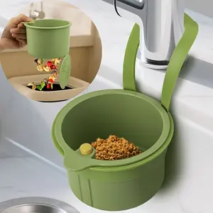 Press-Type Hands-Free Draining Basket, Food Residue Filter Basket, Hanging Sink Draining Basket, One-Button Press Draining Basket, Kitchen Shelf, Faucet Draining Basket, Detachable Draining Basket, Kitchen Storage, Sponge Draining