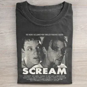 Vintage Billy Loomis and Stu Macher Shirt Graphic Tee - Ghostface Shirt - Scream Movie Shirt - New Thriller from Wes Craven - Horror Movie Shirt - Woodsboro Horror Film Club Shirt - Spooky Season - Trick or Treat - Fall Season Menswear Tops