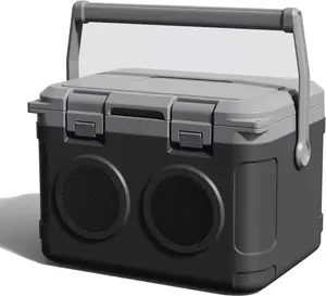 Camp Cooler with  Speaker 22 Quart48 Hours Ice Retention, Portable Handle, Outdoor Camping Cooler for BBQs, Beach, Hiking