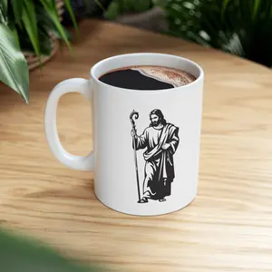 Jesus Morning Prayer Silhouette Mug Christian Coffee Cup for Men Women | Inspirational Faith-Based Ceramic Coffee Tea Mug | Bible Lover Gift Idea | Office or Home Desk Mug Birthday Christmas Gift | Viral TikTok Christian Mug