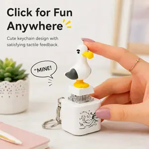 Cute Sea2026 gull Clicker Keychain with Real Click Sound & LED Light, Mini Fidget Toy, Stress Relief Desk Gadget, Funny Gift